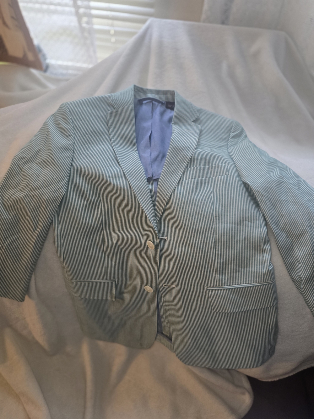 Michael Kors Light Green Pinstripe Blazer for Kids
